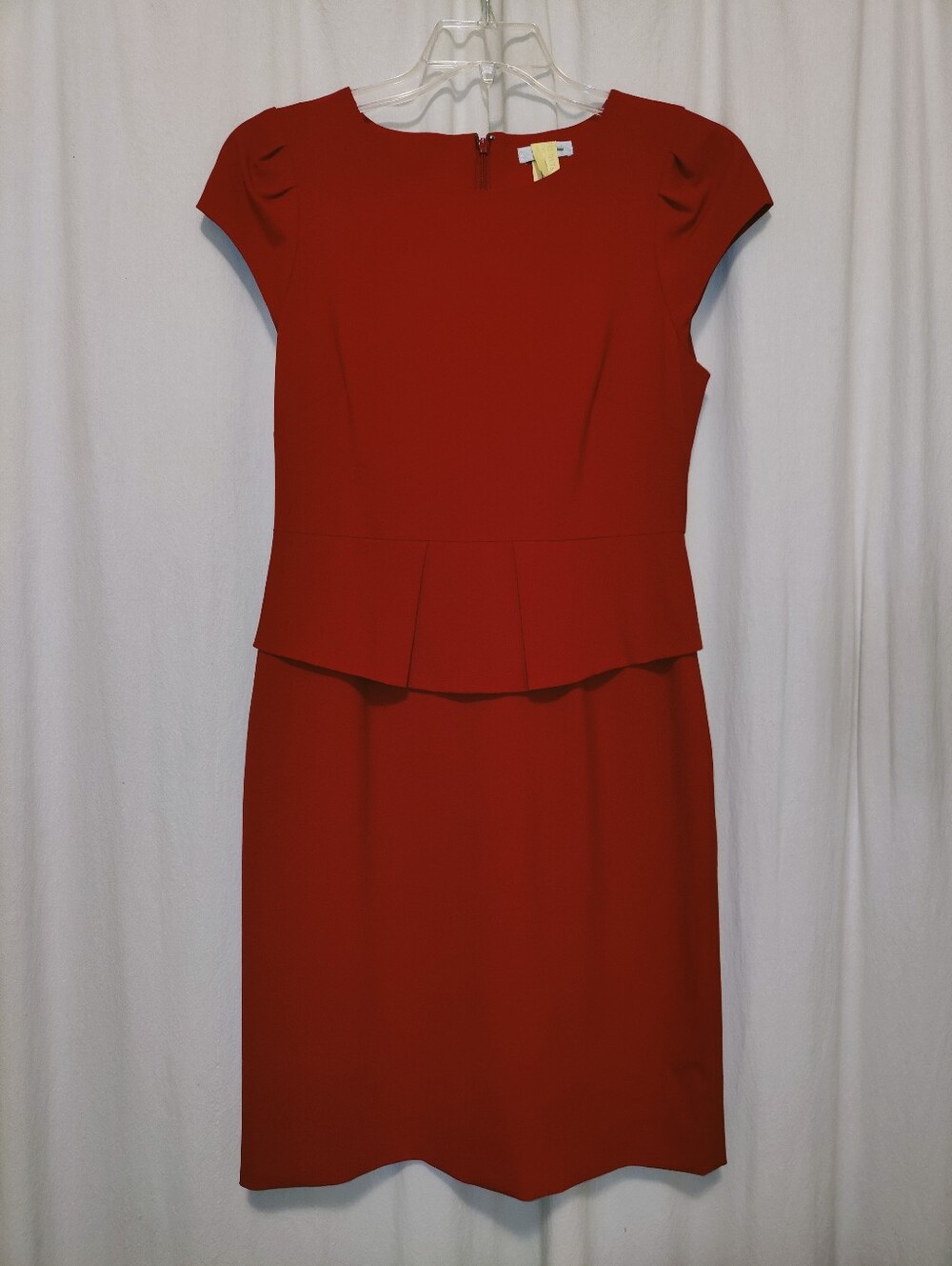 J.Crew Stretchy Wool Peplum Red Dress Size 8